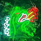 PILOYINDE Fire-Breathing Monster Neon Sign King of The Monster LED Neon Sign for Wall Decor Gaming Room Lights Boys girl Room Decor Japanese dinosaur monster Man Cave Great gift for boys and girls for playroom bedroom party.