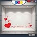 Vetrophanie Saint-Valentin – Cœurs autocollants – Dimensions 100 x 70 cm – Rouge – Verre pour magasin – Love, Saint-Valentin, stickers, autocollants