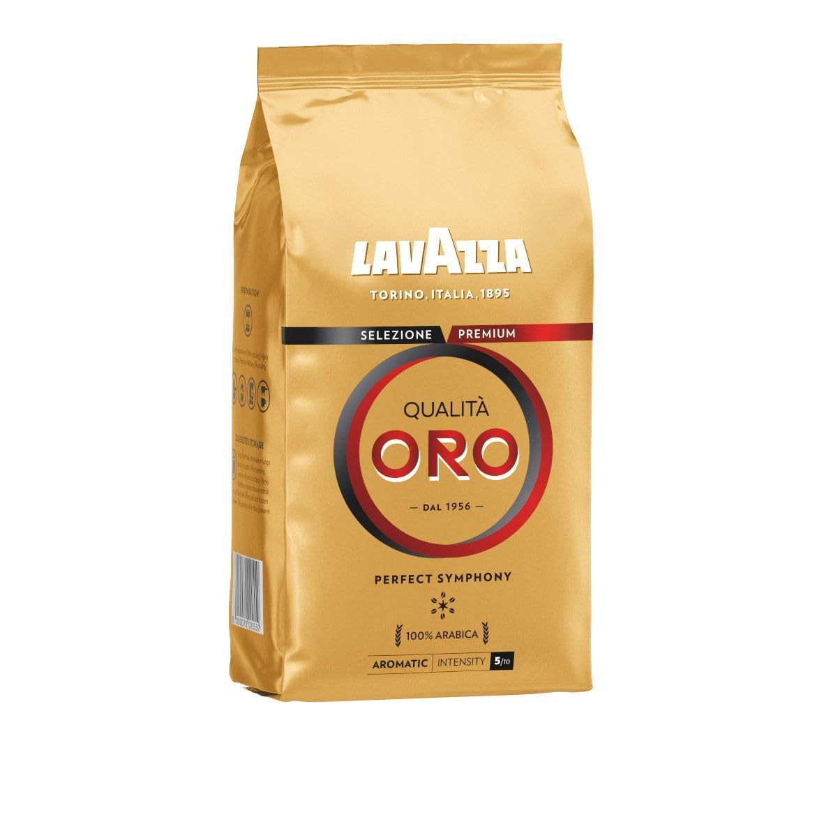 LAVAZZA - Café Grain Qualità Oro - Certification Rainforest Alliance - Paquet de 1 kg