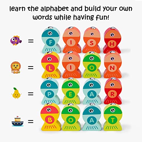 Montessori Magnetic Fishing Game - Wooden Toy for 1-2 Players, Safe Educational Fun for Kids & Toddlers