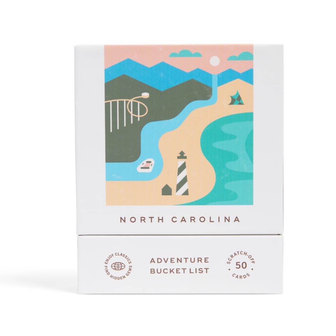 North Carolina Adventure Bucket List: 50 Rubbelkarten für Outdoor-Aktivitäten, Touristenattraktionen und Roadtrips – perfektes Reisegeschenk und Leitfaden für Erkundungen