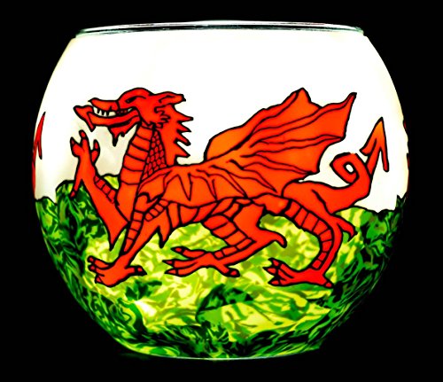 Benaya Glass Nightlight Tealight Holder - Welsh Dragon