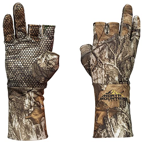 North Mountain Gear Camo Hunting Gloves - Fingerless - Realtree Edge