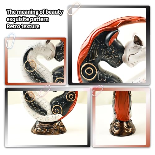 Figura Decorativa Gato Yin Yang Blanco y Negro miniatura 3