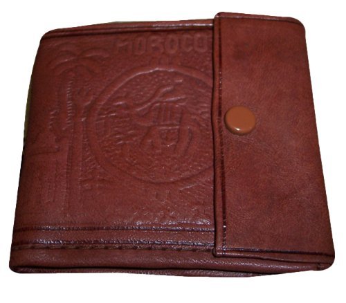 Treasures Of Morocco Moroccan Handmade Wallet Credit Card Leather Coin Change Pocket Small Brown
