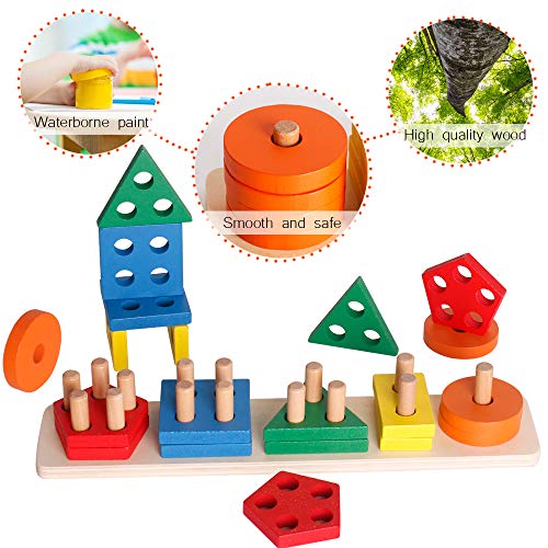 WISBABY Montessori Toys for 1 2 3 Year Old Boys and Girls,Wooden ...