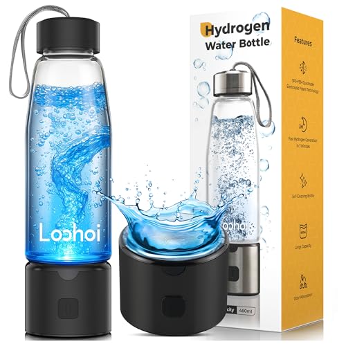 LOOHOI Hydrogen Water Bottle Generator,2025 New Hydrogen Water Bottle with Advanced SPE/PEM Tech-3 Min Up to 2300+ PPB,Portable & Rechargeable Hydrogen Water Ionizer Machine for Home