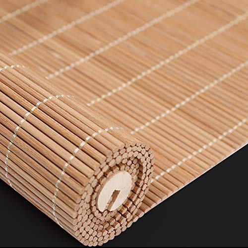LLPEIJIE026 Bambusrollo in Natur,Bambus Raffrollo,Sichtschutz Rollo,Faltrollo Rollo,Schnurzugrollo Vorhang,für Fenster und Türen,Wandmontage Deckenmontage,Anpassbare Größe (80x80cm/32x32in) Cover