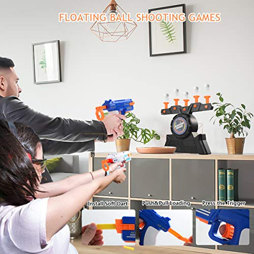 VISATOR Floating Ball Shooting Games for Kids Nerf Guns Toys,USB Powered Shooting Targets Practice for Boys with 2 Foam Dart Guns, 20 Foam Balls & 20 Darts