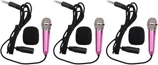 Toyvian 3piezas Mini Micrófono Inalámbrico para Karaoke Micrófono Portátil De Mano para Teléfonos Móviles y Pc k Song Artifact Color Rosa para Fiestas y Grabaciones