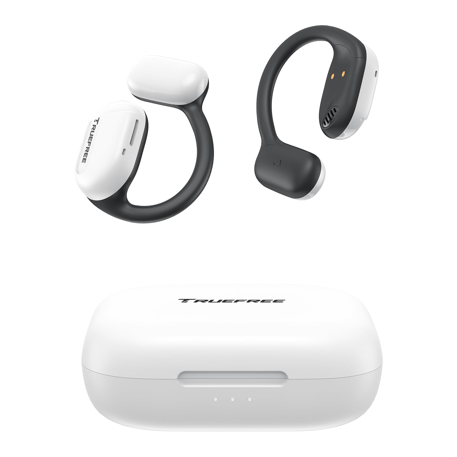 truefree O1 Cuffie auricolari aperte Bluetooth 5.3 wireless con driver da 16,2 mm, suono stereo coinvolgente, microfono a cancellazione di rumore per chiamate chiare, autonomia di 45 ore, per lo sport