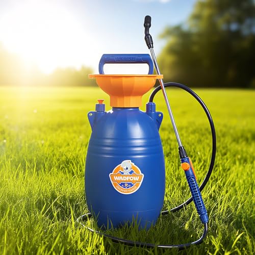 Image of WADFOW 1.32 Gallon Pump Pressure Sprayer, Lawn & Garden Water Spray Bottle for Pests Controlling, Garden Watering and Household Cleaning