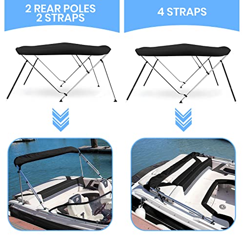 Image of Leader Accessories 10 Colors 3-4 Bow Bimini Top for Boats Boat Canopy Cover