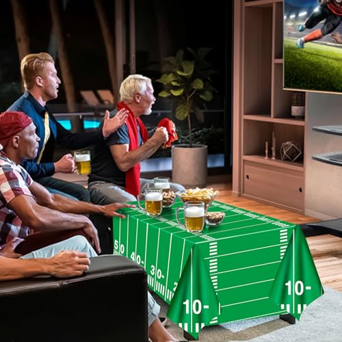 2 Pack Football Tablecloth - Football Party Decorations, Plastic Footballs Table Cover, Disposable Rectangle Table Cloth for Footballs Party Supplies, Tailgate Tables Decor Favors, 54 x 108 Inch - Image 8