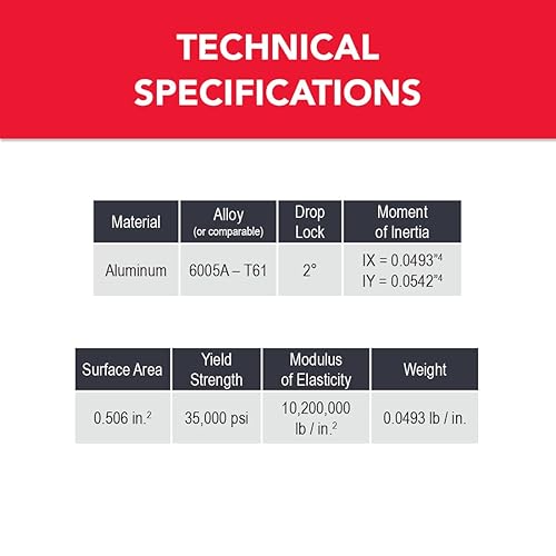 Miniatura 4 de 8020, 1001, serie 10 de aluminio de 1.0 pulgadas x 1.0 pulgadas, extrusión de aluminio de un solo canal en T, perfil 8020 (72 pulgadas de largo,