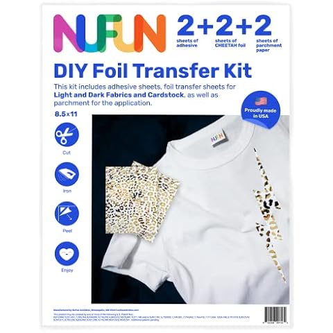 Nufun Activities Foil Transfer Sheets 8.25" x 11" Kits for Arts and Crafts (Cheetah) Cover