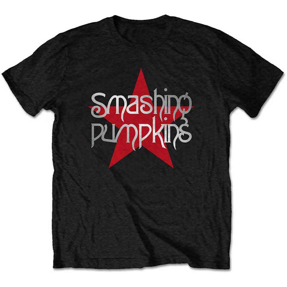 Rock Off Officially Licensed Products Men's Black The Smashing Pumpkins Star Logo Official Tee T-Shirt Unisex (Xx-Large)
