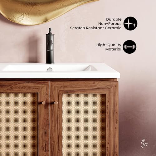 Image of Classe 24 inch Bathroom Vanity in Dark Walnut Bath Sink Cabinet Sink Included