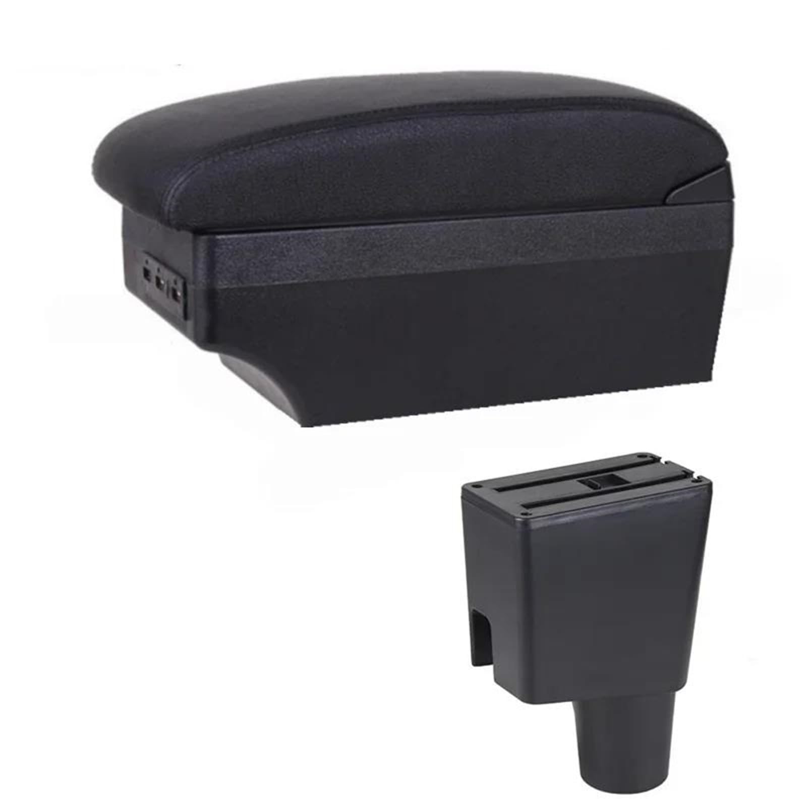 Dtsgcx E1 Black Line Car Armrest Box Modification Leather Center Console Storage Accessories For Kia For Morning For Picanto(E1 Black Line)