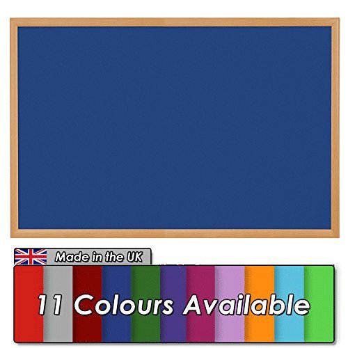 Wonderwall Eco-Friendly Noticeboard, 90 x60 cm, Blue Felt, Pinboard Infill, Light Oak Effect Frame - Ideal for Office, Healthcare, School, Community Hubs