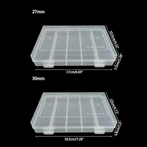 Miniatura 4 de 5 ranuras de almacenamiento rectangular de plástico coleccionable, contenedor de almacenamiento apto para 100 piezas de 1.181 in, caja de monedas,