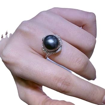 Amazon.com: 925 Sterling Silver Cut Large 12mm Black Pearl