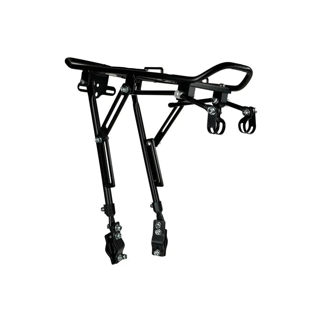Portapacchi Bici Posteriore Universale in Alluminio · Regolabile per Ruote 20"-29" · Compatibile MTB, City Bike e Gravel · Robusto e Leggero · Supporto per Borse e Carico