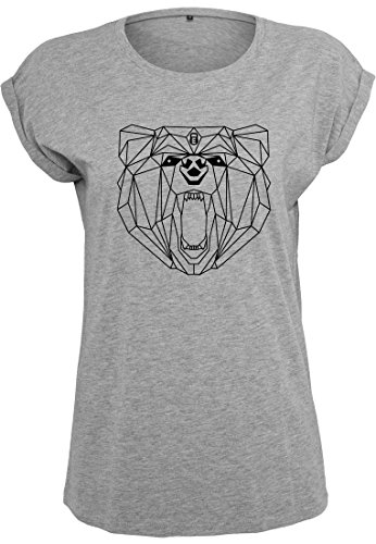 T-shirt fitness femme EMOM col rond ample anti-frottement motif ours gris