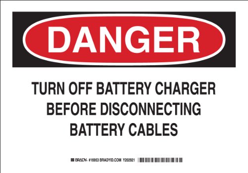 Panneau de danger Brady 16953 plastique signalétique sécurité batterie atelier