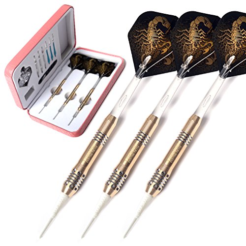 CUESOUL 16 Grams Soft Tip Darts Set with Luxury Case - Brass Barrels
