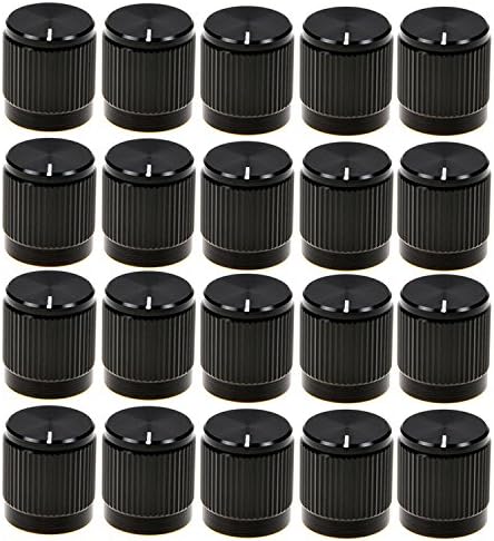 20pcs Aluminium Alloy φ14mmx16mm 18T Insert Type Knob Black Volume Knob