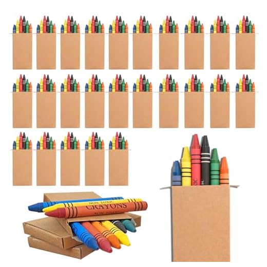 Set de 25 Cajas de Ceras para Niños - Perfecto regalo cumpleaños niños colegio -6 ceras por caja – ceras de colores para niños - Pack Pinturas para niños