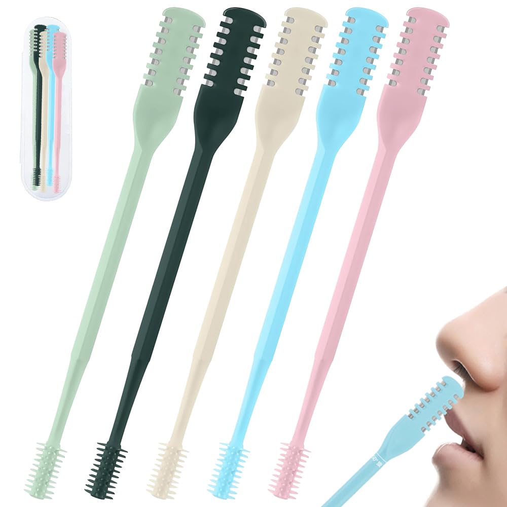 5Pcs 2-in-1 Nose Hair Trimmer for Men Women: 2026 New Portable Double Sided 360° Rotating Nasal Hair Cutter for Women Home Travel (Multicolor)