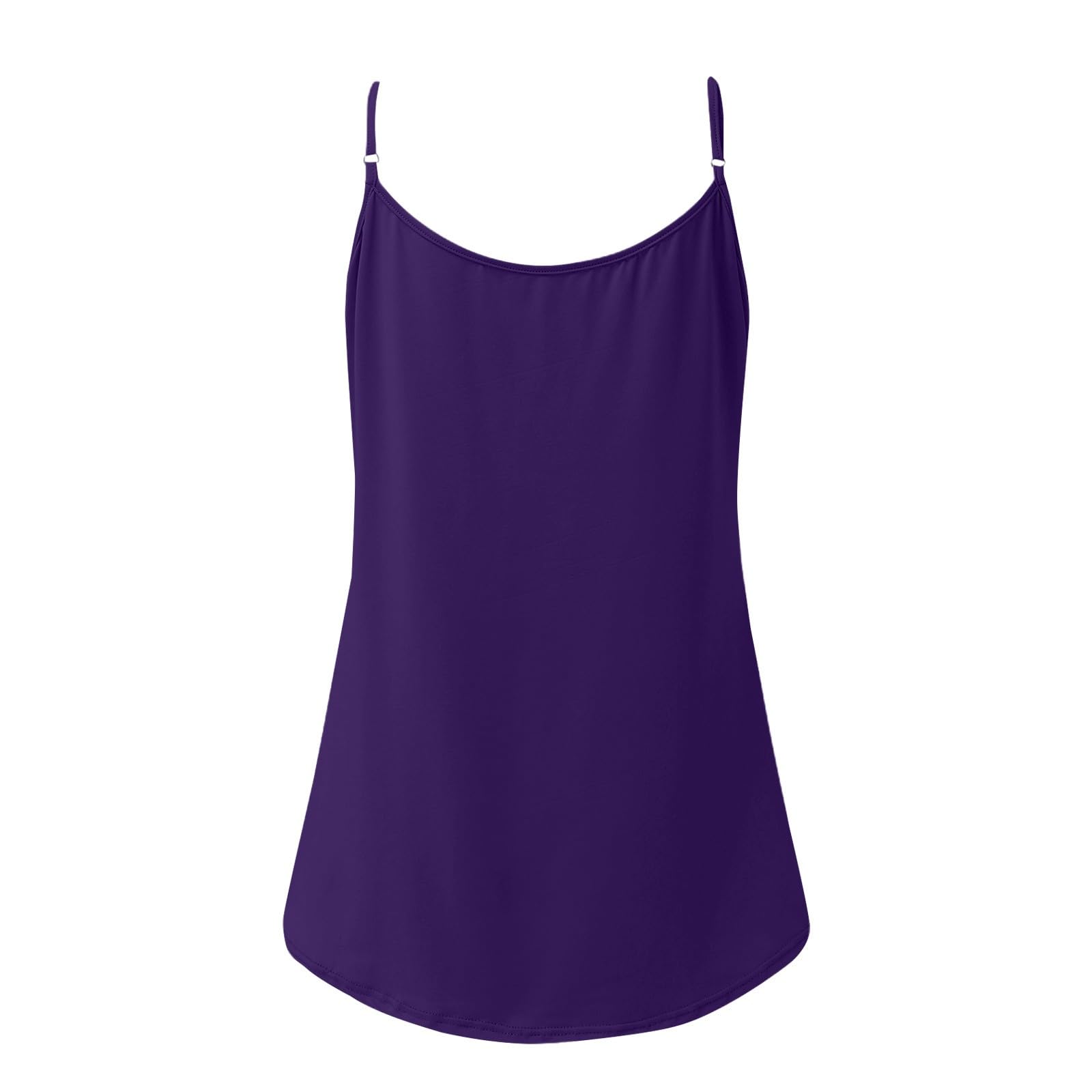 Generico Confezione da 2 Canottiera Donna Spalline Sottili Girocollo vestibilità Larga Tops Estivo Senza Maniche Taglie Forti Canotta Elegante Casual Blusa Leggera Comoda Tinta Unita