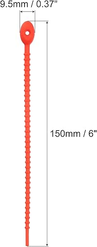 Miniatura 2 de MECCANIXITY Paquete de 20 bridas de silicona reutilizables de 6 pulgadas para el hogar, oficina, cocina, organizador de cables, color rojo