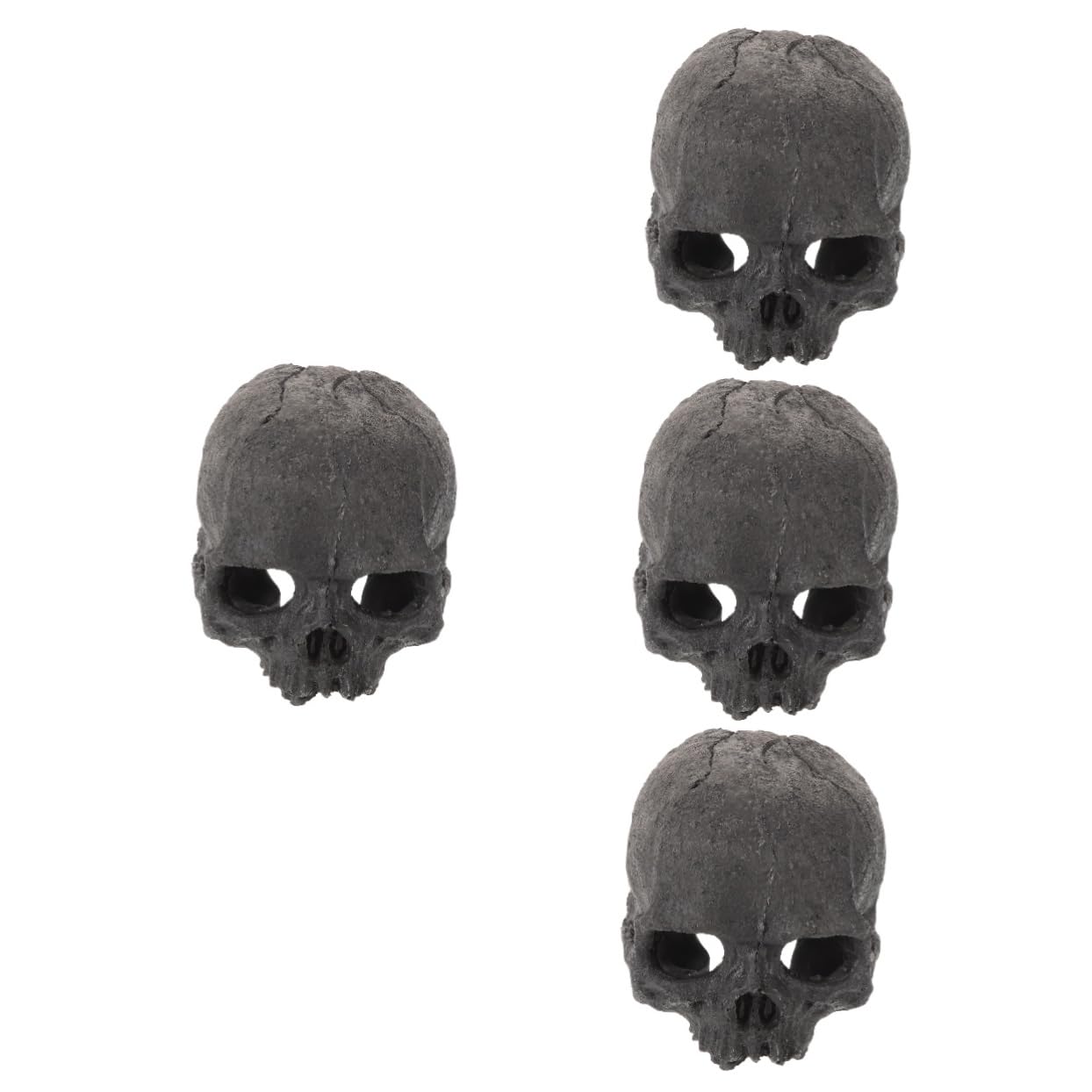 4 Pièces Ornement Crâne Résine pour Aquarium Décoration de Réservoir Abri pour Reptiles Poissons Design Élégant pour Décorations de Bureau