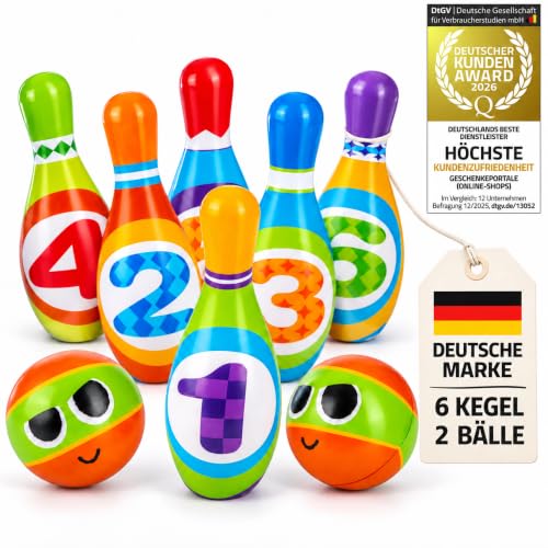 all Kids United® Kegelspiel für Kinder 6er Set Schaumstoff Bowling Set