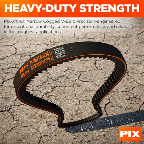 Image of PIX 3VX450 Narrow Cogged 3 /8 inch x 45 inch - Industrial Drive Belt for Air Compressors, Generators, Industrial Blowers, Pumps, Vacuum Systems and Heavy-Duty Power Transmission - Pack of 2