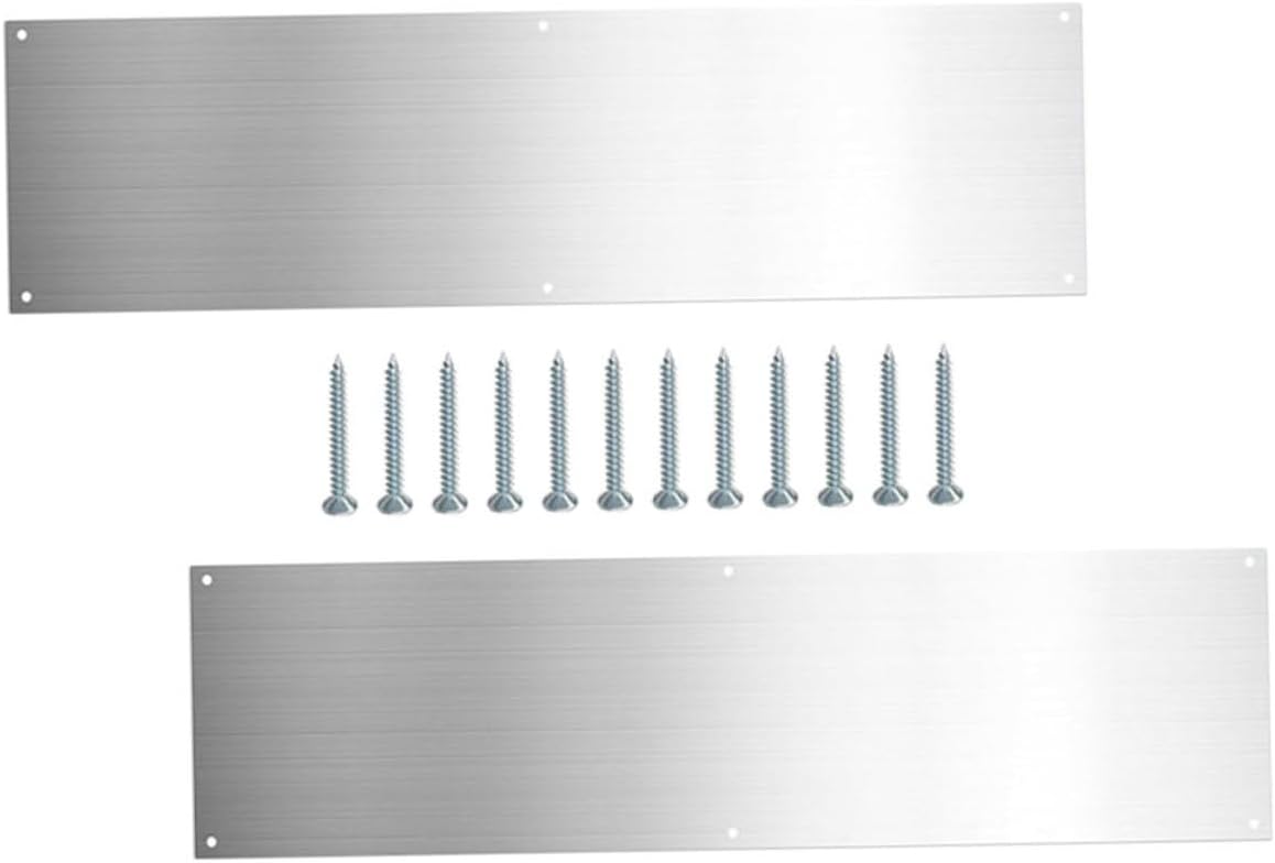 1set Metal Door Kick Plate Door Kick Plates for Interior Exterior Use Durable Protection Against Scratches Dents Easy Installation Tools Included