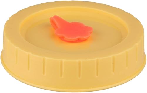 Miniatura 5 de YiZYiF 4Pcs Cute Plastic Mason Jar Lids Rustproof Storage Jars Caps Lids with Straw Hole and Plug for Regular Mouth Mason Jars Canning Ball Drinking