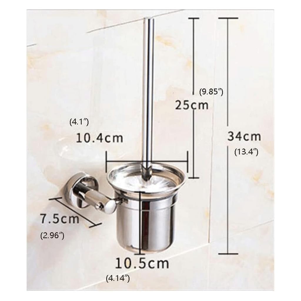 BKEKM Escobilla Inodoro Cepillo para Inodoro Montado en la Pared Cepillo para Inodoro Cepillo para Inodoro de Acero Inoxidable Cepillo para Inodoro Confort Mango Largo Limpiador para Inodoro Moda