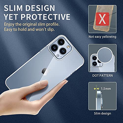 Image of NISHTECH for iPhone 14 pro (6.1 Inches) Premium Transparent Hybrid Soft Slim Dust Proof Back Case Cover with Camera Protection