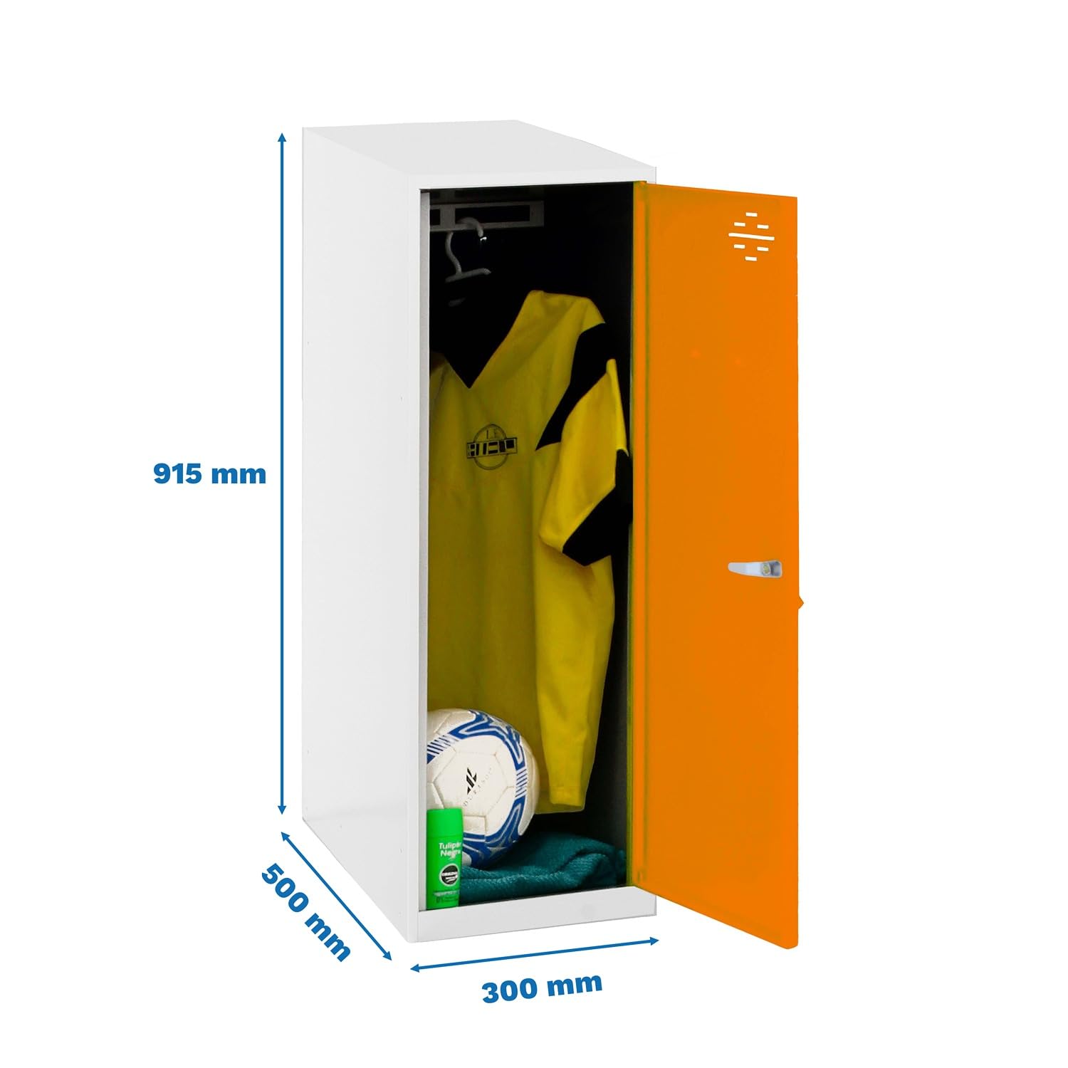 SimonRack Spind, Metall, Weiß/Orange, 915 x 300 x 500 cm