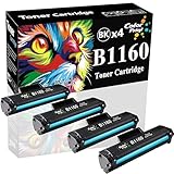 4-Pack ColorPrint Compatible Toner Cartridge Replacement for Dell 1160 B1160W 1160 331-7335 YK1PM HF44N HF442 Work with B1160 B1163w B1165nfw Printer (Black)