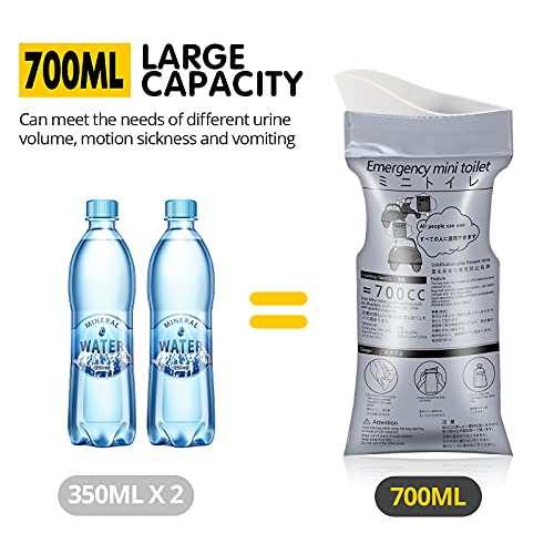 SANPUK Emergency Portable Urine Bag, 20 Pack Travel Urinal Bag, Unisex Urinal Bag, Disposable Urine Bag Suitable for Camping, Travel, Traffic Jams, Pregnant Women, Children, Patients (20)
