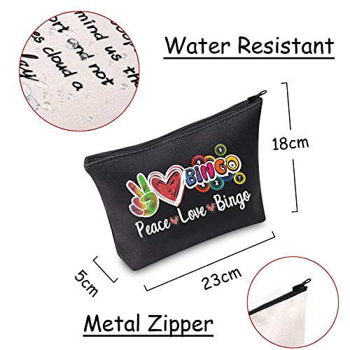 Bingo Caller Bag Lucky Bingo Bag Peace Love Bingo Funny Bingo Player Casino Lover Gift (Peace Love Bingo Black) - Image 2