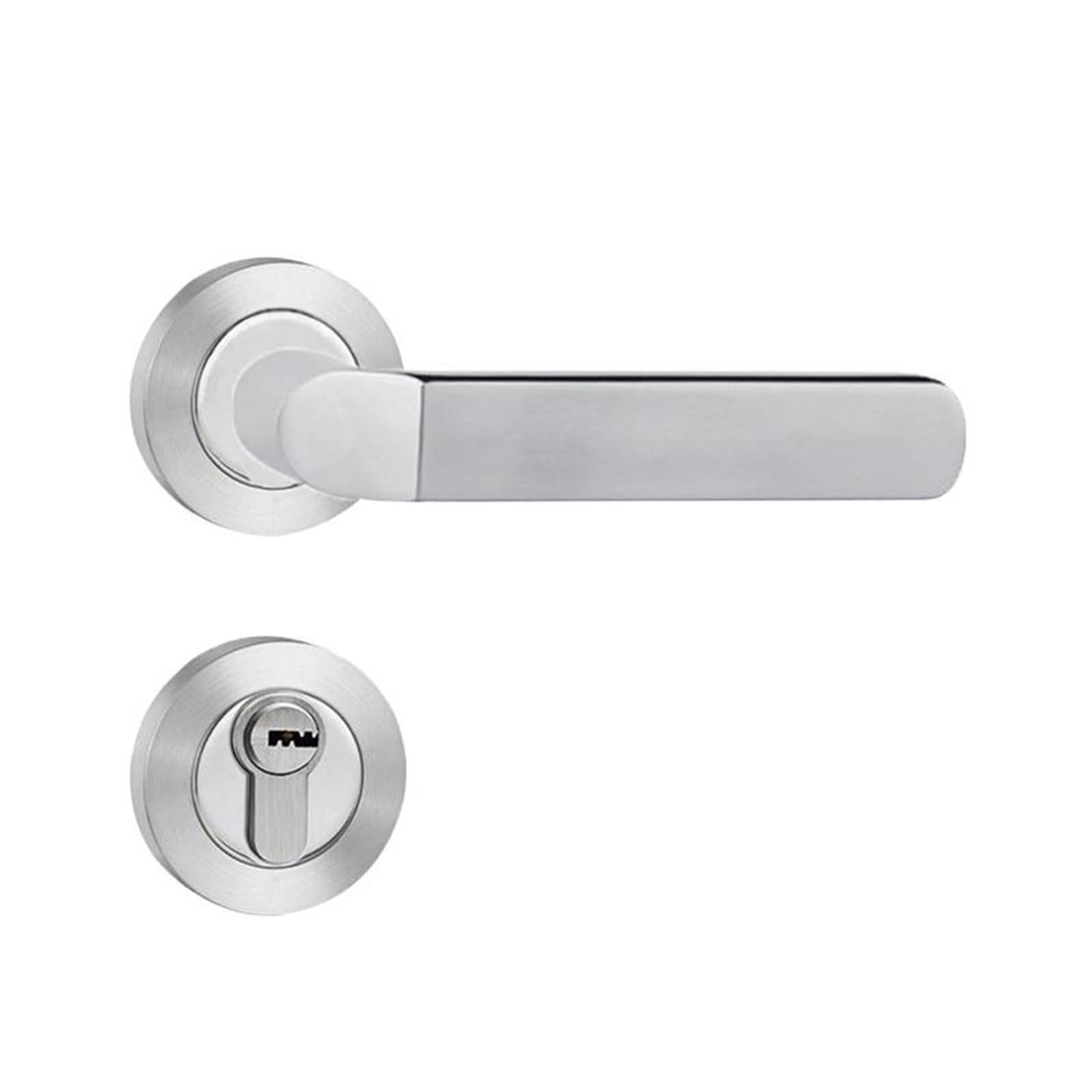 Serrure fendue inox 304 HC3025 poignée carrée haut de gamme et rosace ronde pour bureau