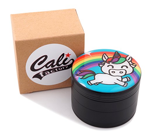 Unicorn Design 2.5" Large Size Herb & Spice Pollen Grinder With Crestal Clear