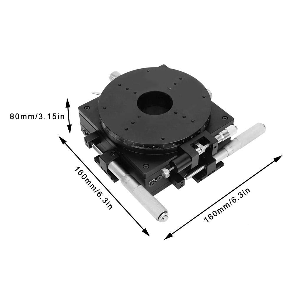 SEMXYR-160 XYR 3 Axis Manual Precision Linear Stage, 160x160x80mm Trimming Bearing Tuning Sliding Table, XYR Stage