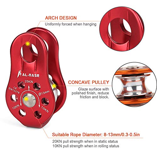 Polia, Andoer Polia fixa profissional para cabo de trole polia com rolamento de esferas, escalada em